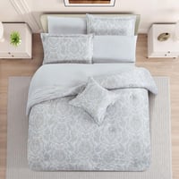 مفرش صيفي مفرد ونص وجهين 4 قطع - سيلون -رمادي - رص...