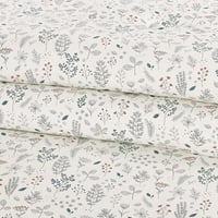 مفرش قطن صيفي مزدوج 8 قطع - زافيرا -سكري - رمادي