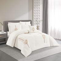 مفرش صيفي مزدوج مطرز فاخر 8 قطع - هيستيا - سكري