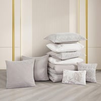 مفرش صيفي مزدوج مطرز فاخر 12 قطعة - ماريسا - بيج