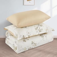 مفرش قطن صيفي مفرد ونص ٤ قطع - نولين -سكري - بيج