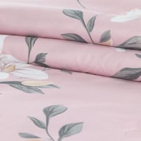 مفرش صيفي مفرد ونص 4 قطع - ليتون - وردي - رصاصي