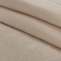 مفرش صيفي مزدوج مطرز فاخر 12 قطعة - اليجانزا - بيج