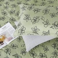 مفرش صيفي مفرد ونص 4 قطع - ليتشي - أخضر - أبيض