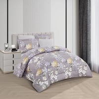 مفرش صيفي مزدوج 6 قطع - كاليندا - رمادي - رصاصي