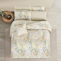 مفرش قطن صيفي مقاس كوين 8 قطع - فيوليتا -بيج