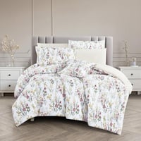 مفرش صيفي مفرد ونص وجهين 4 قطع - سيلون- ابيض - بيج...