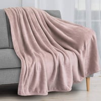 بطانية مخمل مفرد - بيج مائل للزهري