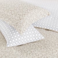 مفرش قطن صيفي مفرد ونص ٤ قطع - نولين - بيج - ابيض