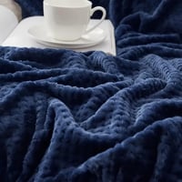 بطانية مخمل محفور لافيتا 200 × 230 - كحلي