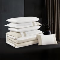 مفرش صيفي مزدوج مطرز مزين بالدانتيل 7 قطع - بولكير...