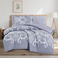 مفرش قطن صيفي مفرد ونص ٤ قطع - فاليريا - رمادي - ر...