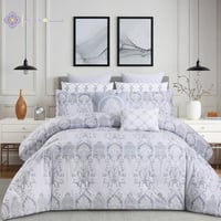 مفرش صيفي مزدوج 10 قطع - ريفيرا - رصاصي