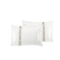 مفرش فندقي مزدوج مطرز 7 قطع - فاي  - رمادي غامق