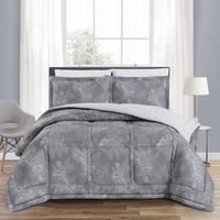 مفرش صيفي مزدوج وجهين 6 قطع - ايفانو - رمادي غامق