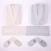 طقم روب حمام قطن بلغاري 8 قطع - جاردن - بيج غامق -...