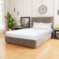 شرشف قطن مزدوج 3 قطع - لؤلؤي