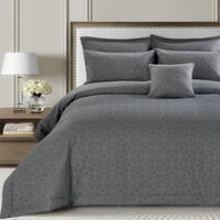 مفرش صيفي مفرد ونص 6 قطع - كارلين - رمادي غامق