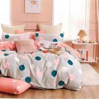 مفرش قطن صيفي مفرد ونص 4 قطع -ارتل - رمادي/وردي/اب...