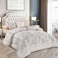 مفرش صيفي مزدوج 8 قطع - اليفيرا - كريمي - بيج