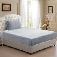 شرشف شتوي مخمل مفرد ونص 2 قطعة -رصاصي