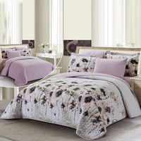 مفرش صيفي مفرد ونص 4 قطع مضغوط - جورجينا - رصاصي -...