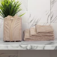 طقم روب ناعم 4 قطع - بيج