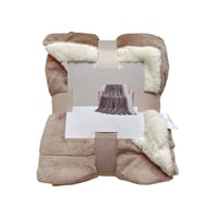 بطانية مخمل وفرو ماريو 220 × 170 - عسلي