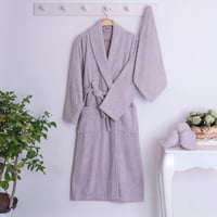 طقم روب تركي 4 قطع - بيرلا - رصاصي