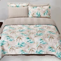 مفرش صيفي مفرد ونص مضغوط 4 قطع - يارا - بيج مشجر