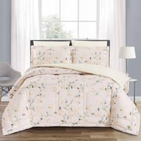 مفرش صيفي مفرد ونص 4 قطع سياتل - كريمي - سكري