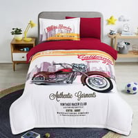 مفرش أطفال صيفي مفرد ونص 4 قطع - فابي - أبيض - أحم...