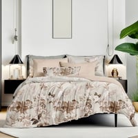 مفرش صيفي مفرد ونص 4 قطع - ليتشي -بيج - بني