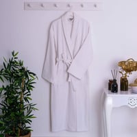 روب استحمام قطن - ليزا - مقاس XL- أبيض