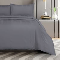 بيت لحاف مقاس كوين فندقي قطن 4 قطع - رمادي