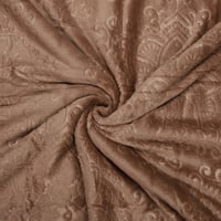 بطانية مخمل فرو محفور مفرد وارسو 220x170 - بني