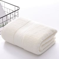 منشفة قطن بامبو مقاس وسط - أبيض