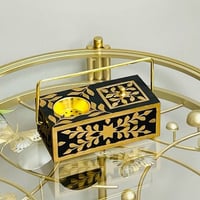 مبخرة سيراميك اسود وذهبي مع صندوق للبخور ومسكة يد...