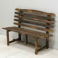 كرسي ثنائي خشب بني