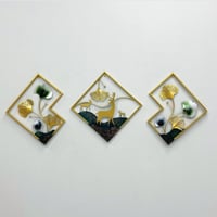 طقم لوحات جدارية حديد ذهبي