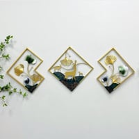 طقم لوحات جدارية حديد ذهبي