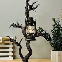 فانوس بلاستيك زيتي معتق انتيك مع لمبة يعمل عالبطار...