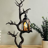 فانوس حديد اسود انتيك مع لمبة هلال تعمل عالبطارية