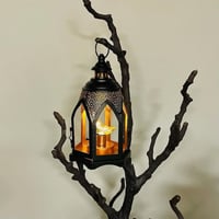 فانوس حديد اسود انتيك مع لمبة هلال تعمل عالبطارية