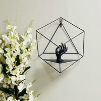 رف جداري حديد كبير اسود مع سيراميك قبضة اوك