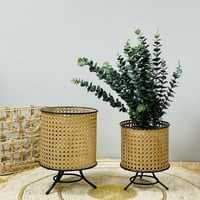 طقم مراكن حديد بيج مفرغ 2 قطعة بارجل حديد اسود