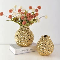 فازة سيراميك ذهبي