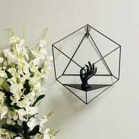 رف جداري حديد كبير اسود مع سيراميك قبضة اوك