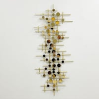 لوحة جدارية حديد ذهبي دوائر واضلاع ذهبية