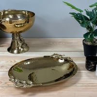 تبسي معدن ذهبي هندي شيك بغصن شجرة على طرفي التبسي